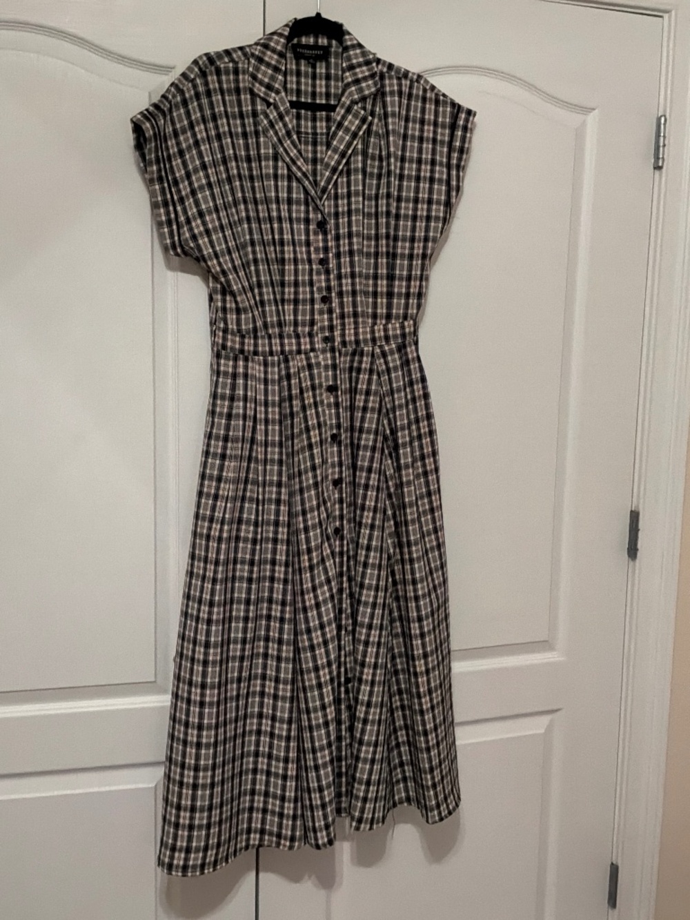 FREEMARKET Plaid Button MidiMaxi Shirt Dress Sz L Pockets No Belt Nordstrom